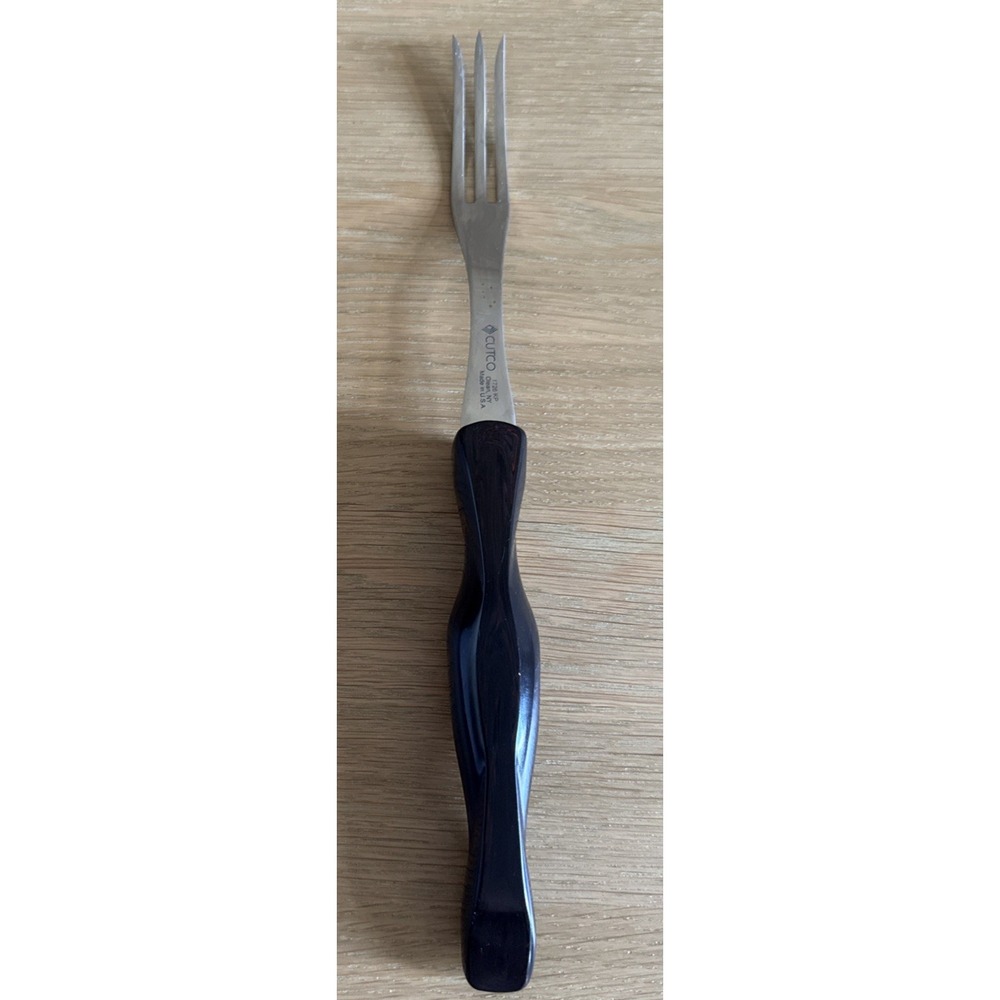 CUTCO Serving Carving Meat Fork  Dark Brown Handle 11" Long #1726 KP USA